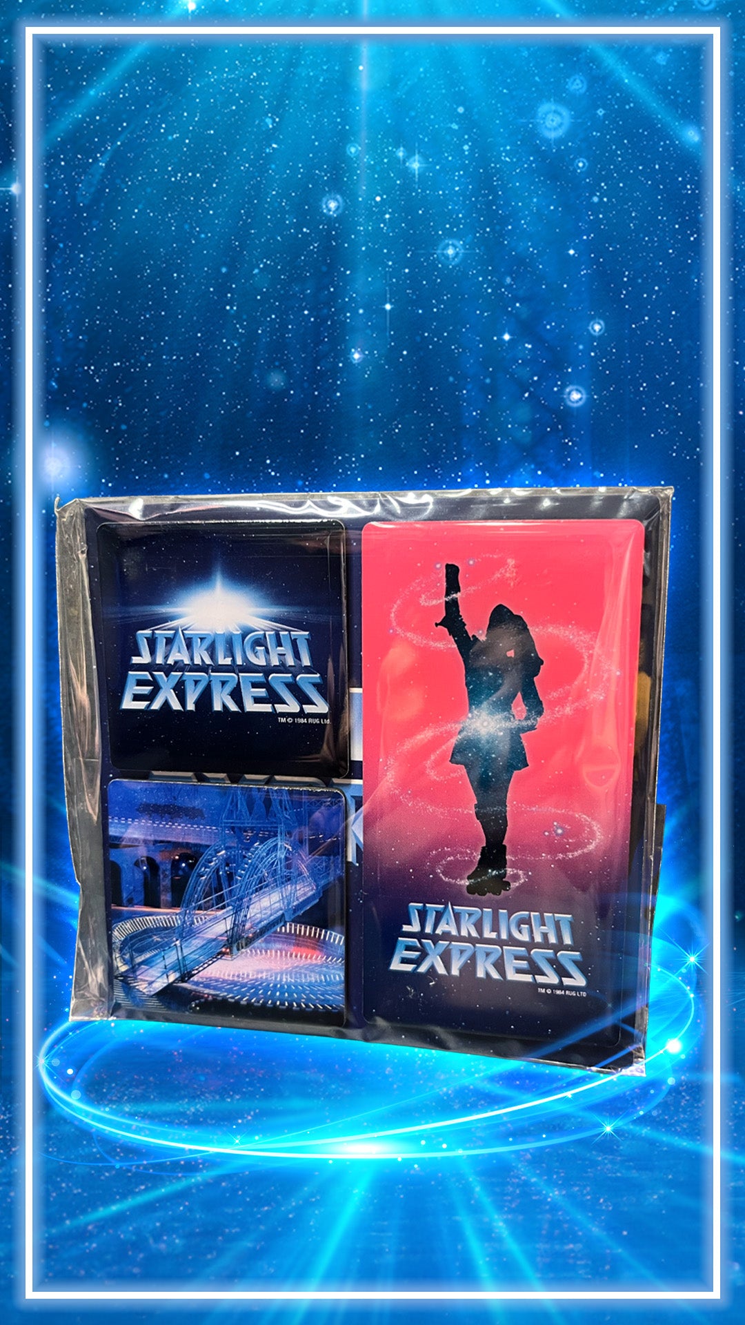 Magnet Set bestehend aus drei einzelnen Magneten mit 3 unterschiedlichen Starlight Express Motiven